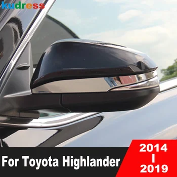 Išorės priedai Toyota Highlander 2014 2015 2016 2017 2018 2019 Chrome automobilio galinio vaizdo šoninio veidrodžio dangtelio apdailos rėmo juostelė