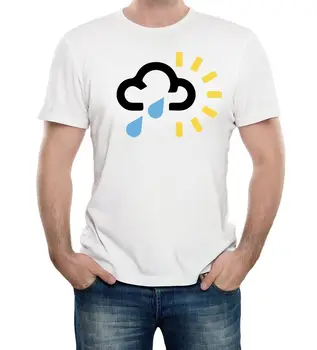 JK orų prognozės simbolis Vyriški marškinėliai Juokingi blogi lietaus debesys Saulė Londono televizija