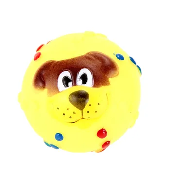 Juokingas naminis šuo Kamuolys Žaislas Šuns veidas Garsas Girgždantys žaislai Minkštas guminis kramtymas Garsas Rutuliniai žaislai