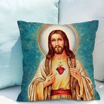 Jėzaus pagalvėlės Dvipusis spausdinimas Sofos užvalkalas Automobilio pagalvė Sofos pagalvės Dekoravimas Svetainės pagalvėlė Miegamasis Namų aksesuarai