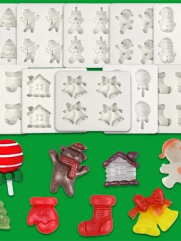 Kalėdinis šokoladas silikoninė forma meduolių meškiukas Kalėdų eglutė Sniego senio sausainiai Fudge kepimo kepimo dekoravimo įrankis