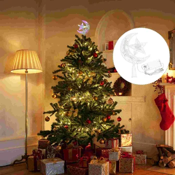 Kalėdų eglutės topperis Led Lighted Star Moon Topper Powered Xmas Tree Topper Light Usb Tree Decor Christmas