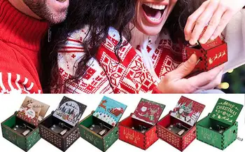 Kalėdų muzikos dėžutė Rankinis švaistiklis Subtilios senovinės dovanos namų bendrabučiams Miegamieji Muzika Žaislas Šventinė dovana Mieli kalėdiniai papuošalai