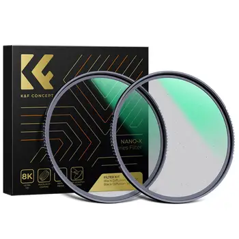 K&F Concept 77mm 1/4 1/8 Black Pro Mist difuzijos filtro komplektas Žalia danga NANO-X serija 67mm 82mm 49mm 52mm 55mm 58mm 62mm 72mm