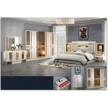 Karštas išpardavimas Aukštos kokybės miegamojo baldų komplektas Karališkas dydis lovai