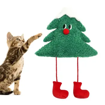 Katnipo žaislai katėms Kalėdų eglutės forma Katės nip žaislas Katės nip žaislinis kačiukas kramtyti Pliušinė katytė Įdaryti dantys Pagalvės įkandimas atsparus