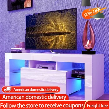 Kavos staliukas Televizoriaus spintelė Baltos virtuvės spintelės svetainės komplektams Baldai LED televizoriaus stovas 55 colių televizoriui Miegamasis Sieninės lentynos