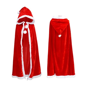 Kids Kalėdinis kostiumas Raudonas Kalėdų Senelio apsiaustas mažylėms mergaitėms Berniukai Cosplay šventinio vakarėlio apranga