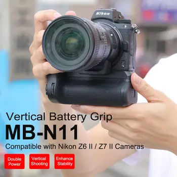 KingMa MB-N11 fotoaparato vertikalus akumuliatoriaus rankenos laikiklis, skirtas NikonZ6II Z7II