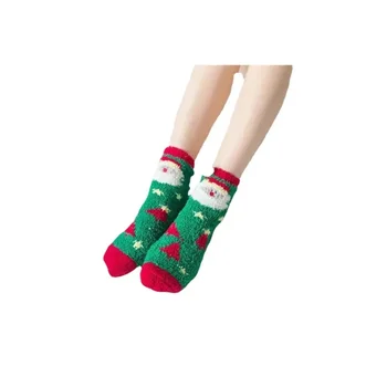Kojinės Trimatis animacinis filmas Koralų aksomas Kalėdų senelio kojinės Briedis Vidutinio vamzdžio grindų kojinės Šiltos naujos Kalėdos