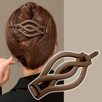 Korėjiečių paprasti matiniai tuščiaviduriai plaukų segtukai Madingas ponytail laikiklis Plaukų segtukas Plaukų aksesuarai moterims Plaukų aksesuarai