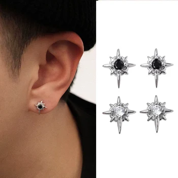 Korėjos mados juodi cirkono žvaigždės auskarai moterims 2023 m Populiarūs ausų rankogaliai Auskarų vėrimo auskarai paaugliams aksesuarai