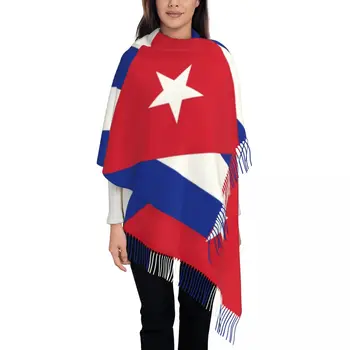 Kubos vėliava Kutų šalikas Moterys Minkštos Kubos patriotinės skaros Apgaubia moteriškus žieminius šalikus