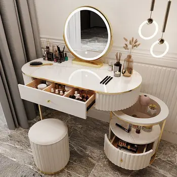 Light Luxury Dresser Bedroom Internet Celebrity Ins Style Modern Nordic Simple Small Apartment Solid Wood Makiažo stalas