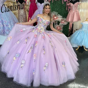 Lilac Quinceanrea suknelės 2023 Mieloji XV Para Eventos Especiale Sweet 16 Princesė Vestido De 15 Quinceañera 2024