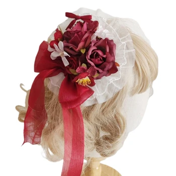 Lovely Bowknot Flower Shape Hair Clips Long Short Hair Ornament Non Slip