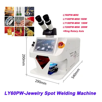 LY-PW 100/150/200W juvelyrinių dirbinių suvirinimo aparatas Lazerinis litavimas su CCD valdymo sistemos mikroskopu auksiniam sidabriniam grandinėlės žiedui
