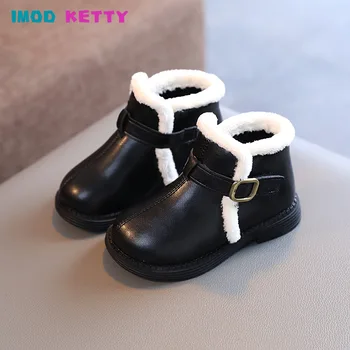 Mada Ruduo Žiema Kūdikis Trumpi batai Mergaitės Sniego batai Vaikai Bėgimo sportbačiai Šilti pliušiniai mažylių bateliai Vaikiški laisvalaikio batai