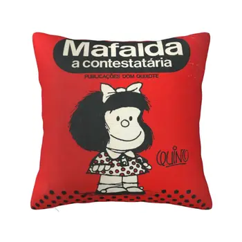 Mafalda A Contestataria pagalvėlės užvalkalas 40x40cm Quino Comic Manga Velvet prabangus pagalvės užvalkalas