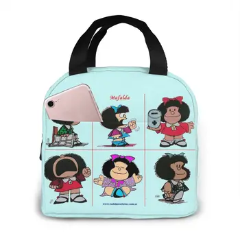 Mafalda Pietų krepšys Vaikas Moterų izoliacija Nešiojamas vandeniui atsparus piknikas Coole krepšys Pusryčių mokykla Daugkartinio naudojimo maisto krepšys Bento dėžutė