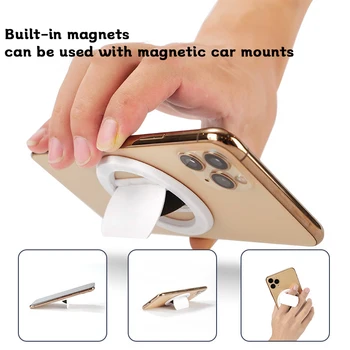 Magnetinis mobiliojo telefono laikiklis, universalus besisukantis darbalaukio stovas, itin plona magnetinė žiedinė sagtis