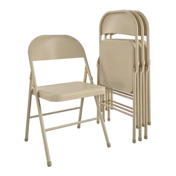 Mainstays plieninė sulankstoma kėdė (4 pakuotė), smėlio spalvos stovyklavietės stovyklavimo kėdės sulankstoma kėdė sulankstoma kėdė