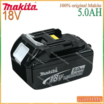 Makita 100% originalus 18V Makita 5000mAh ličio jonų įkraunamas elektrinis įrankis 18V pakaitinė baterija BL1860 BL1830 BL1850 BL1860B