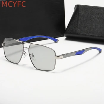 MCYFC Poliarizuoti akiniai nuo saulės Fotochrominiai kvadratiniai akiniai TAC objektyvas Važiavimas dviračiu Lauko akiniai nuo saulės Uv400 radiacinė sauga