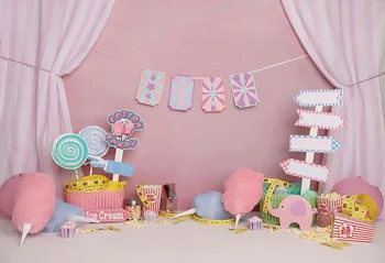 Mehofond Sveiki atvykę į kūdikio gimtadienį Fonas Fotografijos tortas Sutriuškinkite rožinius balionus Gėlių fonas Foto studija Portretas Reklamjuostė Rekvizitas