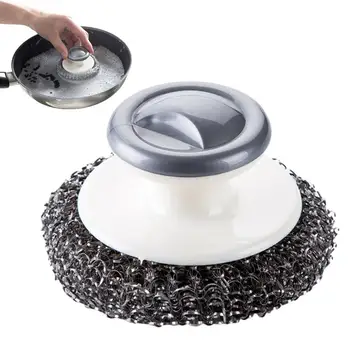 metalinė kempinė indams plauti Ergonomiškas virtuvės šveitiklis indams puodai vonios ir virtuvės aksesuaras grindims kepti indus