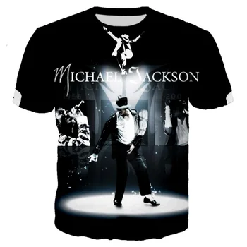Michael Jackson Nauji 3d spausdinti marškinėliai Vyrai Moteriški drabužiai Mada Hip Hop Harajuku Streetwear Oversized marškinėliai Drabužiai