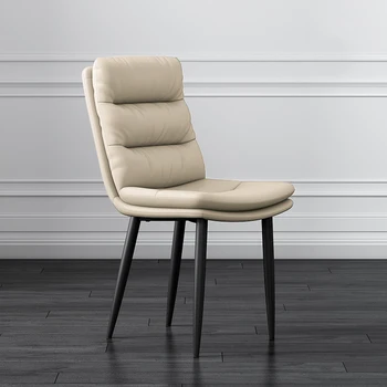 Miegamasis Metalinės valgomojo kėdės Modernus odinis banketas Poilsis Biuro poilsio kėdė Tuštybės dizaineris Chaises Salle Manger Namų baldai