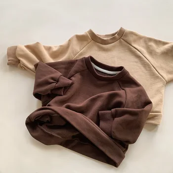 MILANCEL Naujas rudens vaikų džemperis Vaikai Vienspalviai Patogūs marškinėliai ilgomis rankovėmis Berniukų viršūnės