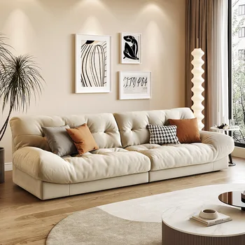 Minimalistinė jaukaus audinio kušetė Modernios šiaurietiškos L formos lounge rankos sofos Atlenkiamas itališkas Mobili per la Casa vidaus baldai