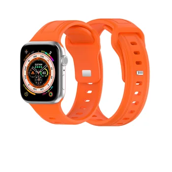 Minkštas silikoninis dirželis Apple laikrodžių serijai 8 7 6 5 4 41MM 45MM apyrankė iwatch Ultra 49MM/SE 40mm išmaniųjų laikrodžių priedai