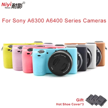 Minkštas silikoninės gumos kameros apsauginis dėklas, skirtas Sony A6300 odos fotoaparato krepšio apsaugos dėklas, skirtas Sony A6400