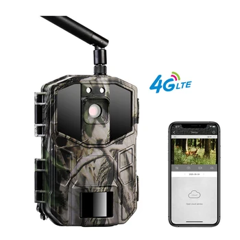 Mobilioji PROGRAMA Tiesioginė transliacija Nuotolinis lauko vandeniui atsparus naktinis matymas 4G medžioklės kamera Saulės laukinės gamtos kamera Medžioklės tako kamera