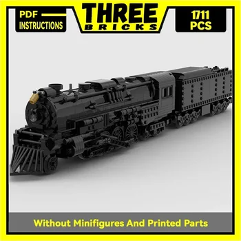 Moc statybinių plytų traukinio modelis Pere Marquette 1225 lokomotyvo technologija Moduliniai blokai Dovanos Kalėdiniai žaislai 