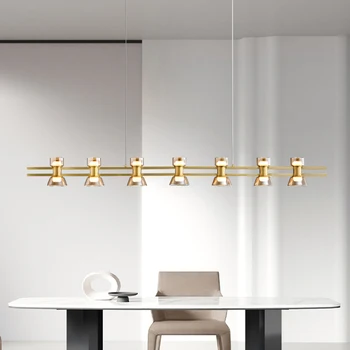 Modernus minimalistinis dizaineris Itališka pendentinė lempa LED aukščiausios klasės baras Restorano studija Ilgo stiklo namų dekoravimo šviestuvai