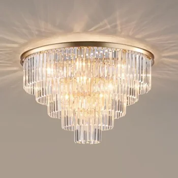 Modernus vintažinis lubų šviestuvas Krištolas nuleidžiamas lubose montuojamas šviestuvas Miegamojo šviestuvai namų viešbučio dekoravimui