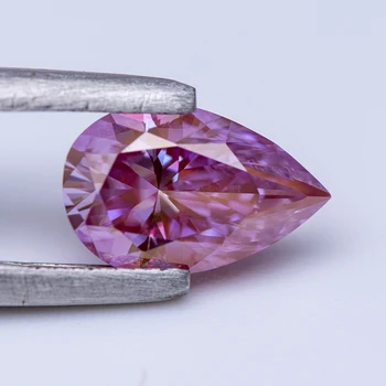 Moissanite kriaušių pjaustymas Sakura rožinės spalvos laboratorija Išaugintas deimantas 