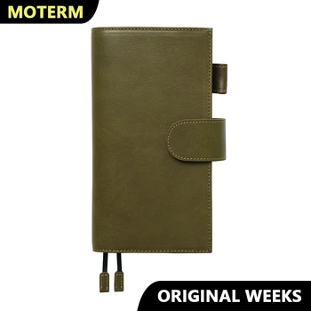 Moterm Original Weeks Cover for Hobo Week Full Grain Veg Raugintos odos planuotojas Genuine Cowhide Notebook Diary Organizer Journal