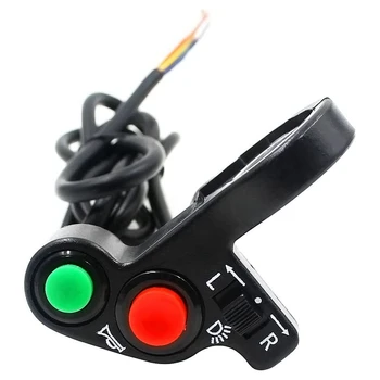 Motociklo vairo jungiklis Elektrinis dviračio paspirtukas Garso signalas Įjungti / išjungti mygtuką Šviesos jungiklis