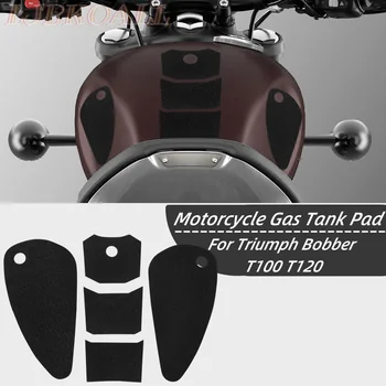 Motociklų dujų bako trinkelių lipdukai Kelio sukibimo rinkinys Pad Anti Slip Tank Decals Propection For Triumph Bobber T100 T120 Universal