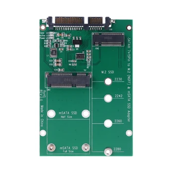 mSATA arba M.2 NGFF SSD į 2.5 colio adapterį su aliuminio rėmo laikikliu Konvertuoti mSATA arba M.2 SSD į 2.