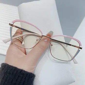 Mėlyna šviesą blokuojančios moterys dizainerės Akiniai Optinis akinys Kompiuteris Akių apsauga Stiklas Madingi akiniai