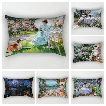 Namų rudens dekoravimas Aliejinės tapybos stilius pagalvės pagalvėlės užvalkalas dekoracijos mesti pagalvės užvalkalas 30*50 pagalvės užvalkalas 30x50 40x60 50*70