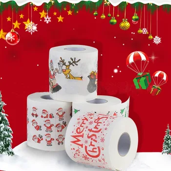 NAUJA kalėdinių raštų serija ritininio popieriaus kalėdinės dekoracijos Spausdina mielas tualetinio popieriaus kalėdines dekoracijas namams KARŠTA