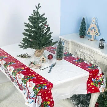 Nauja kalėdinė dekoracija PVC staltiesė 180*110cm Kalėdinis stalas atsparus vandeniui