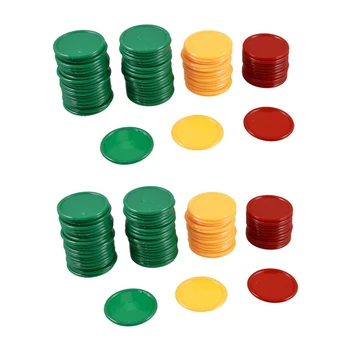 NAUJA-raudona geltona žalia apvalios formos mini pokerio žetonai Laimingi žaidimo rekvizitai 138 vnt.